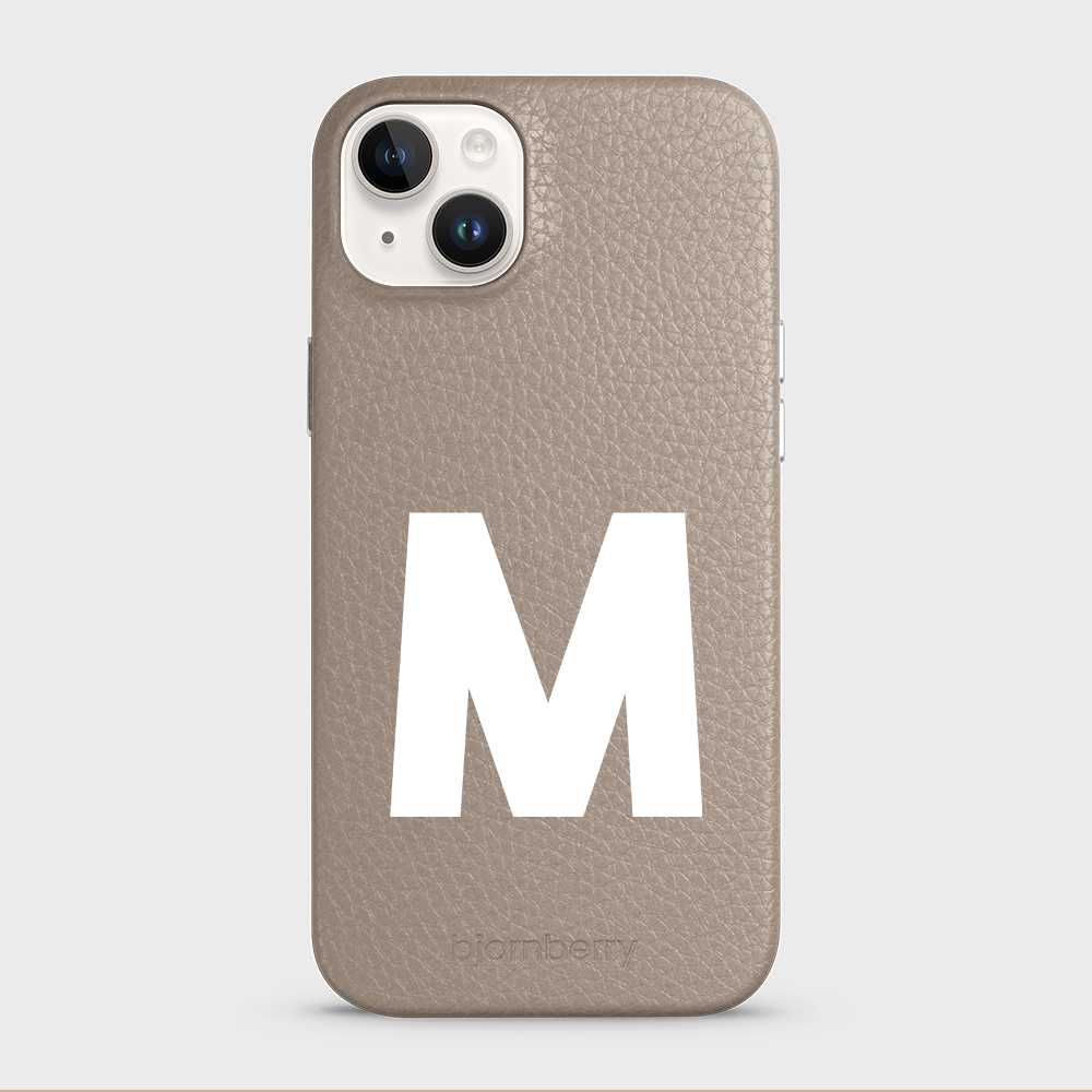 iPhone 15 Plus Personalised Leather Case - Initial - 14