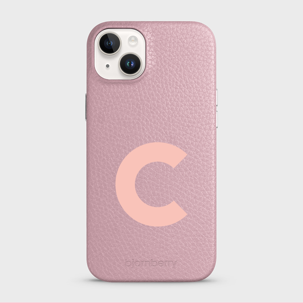 iPhone 15 Plus Personalised Leather Case - Initial - 33