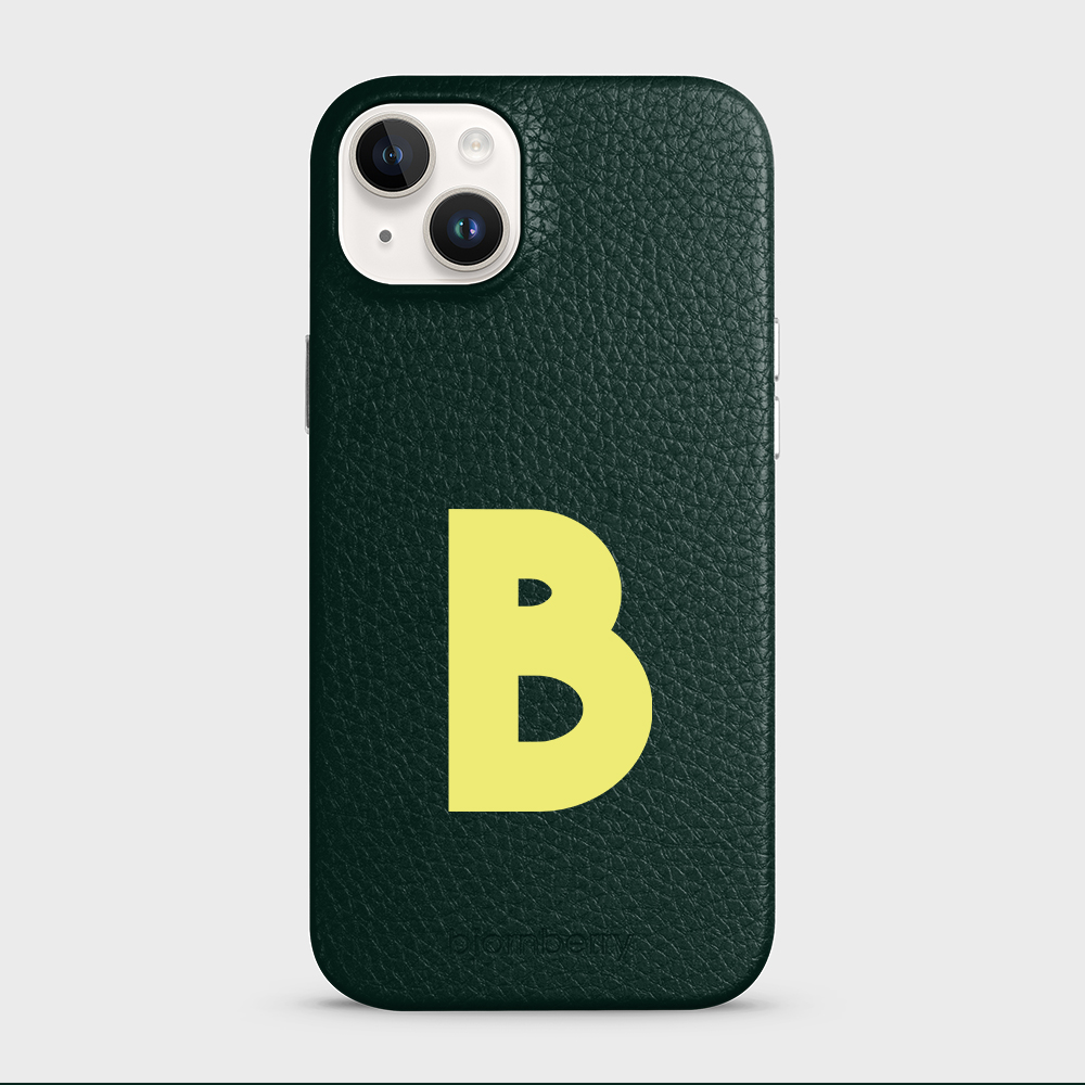 iPhone 15 Plus Personalised Leather Case - Initial - 24