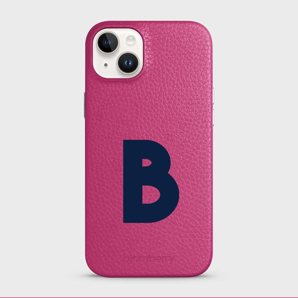 iPhone 15 Plus Personalised Leather Case - Initial - 15