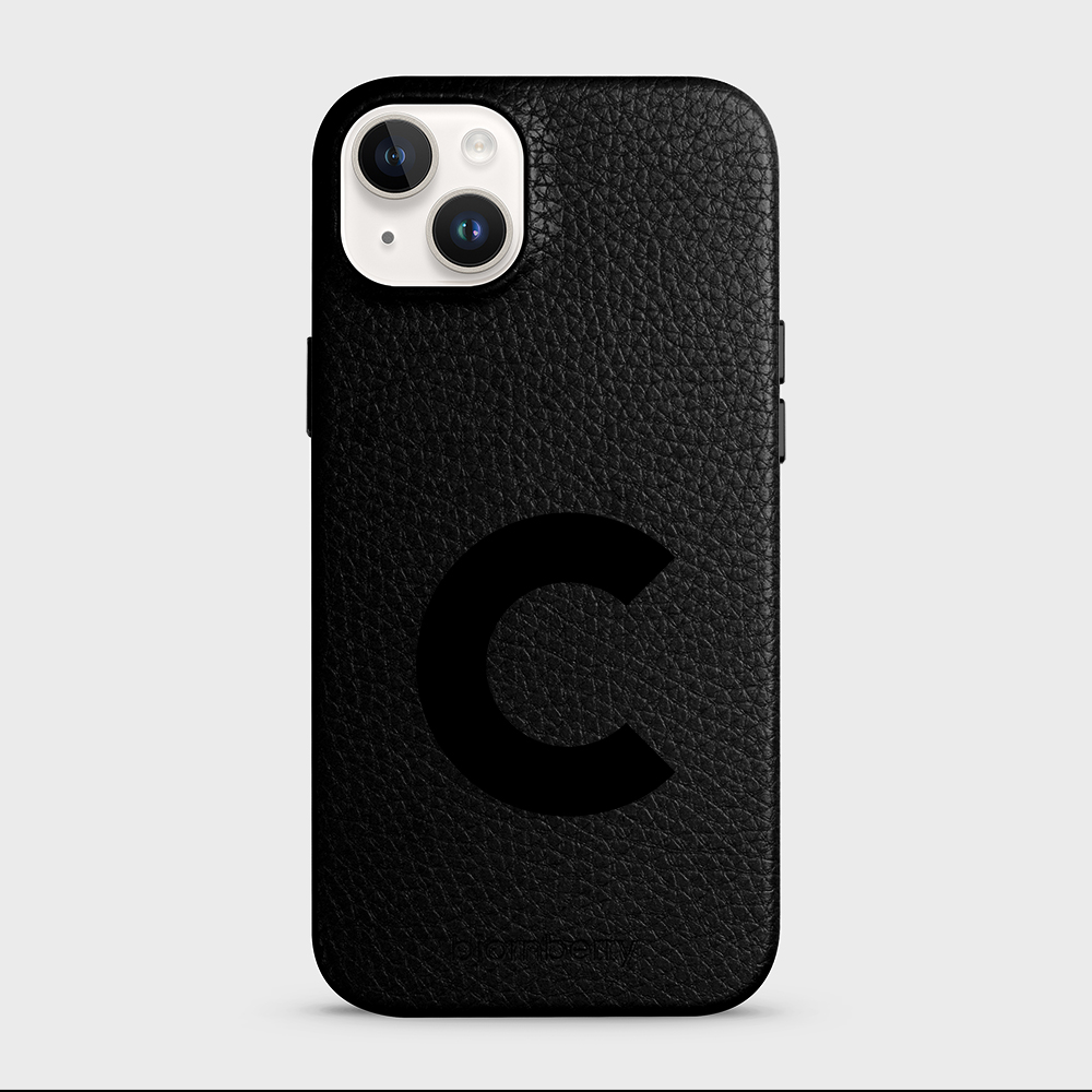 iPhone 15 Plus Personalised Leather Case - Initial - 41