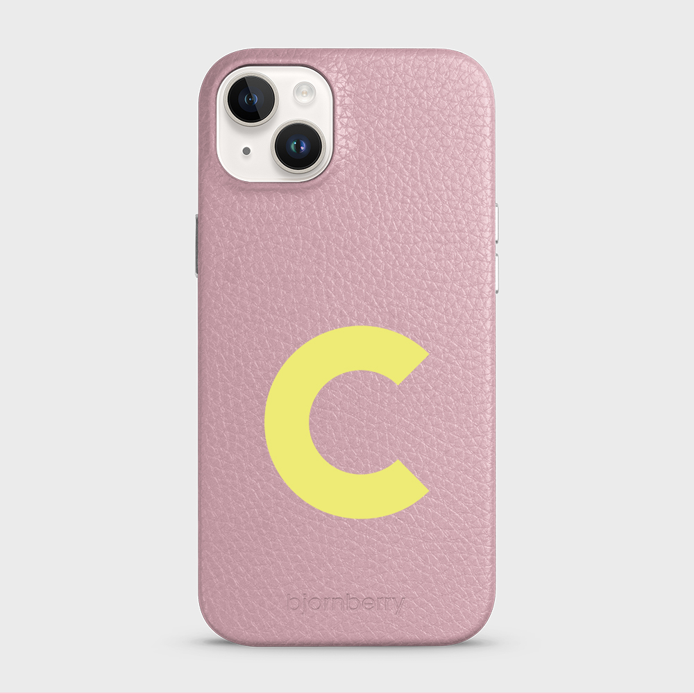 iPhone 15 Plus Personalised Leather Case - Initial - 30