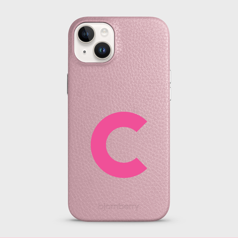 iPhone 15 Plus Personalised Leather Case - Initial - 31