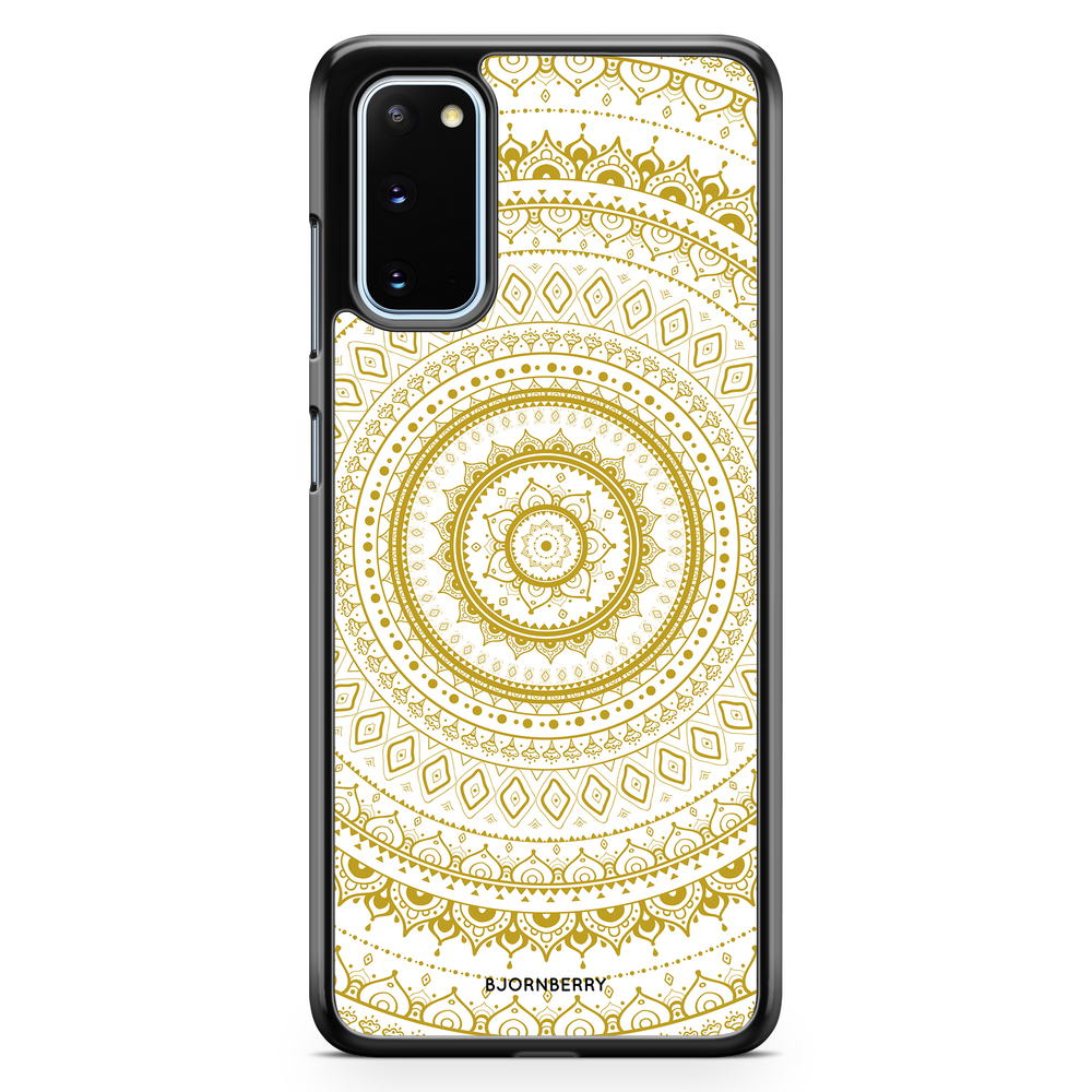 Samsung Galaxy S20 Case - White Gold Mandala