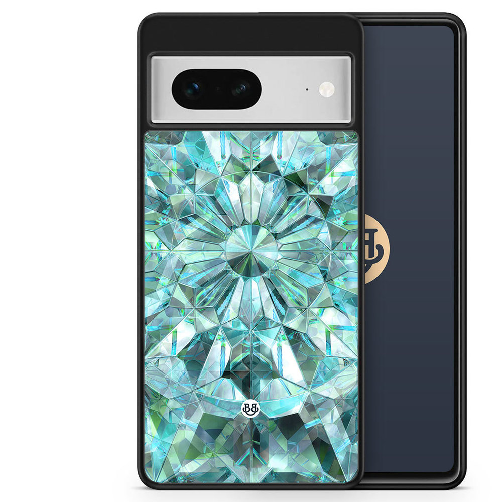 Google Pixel 7 Case - Green Crystals