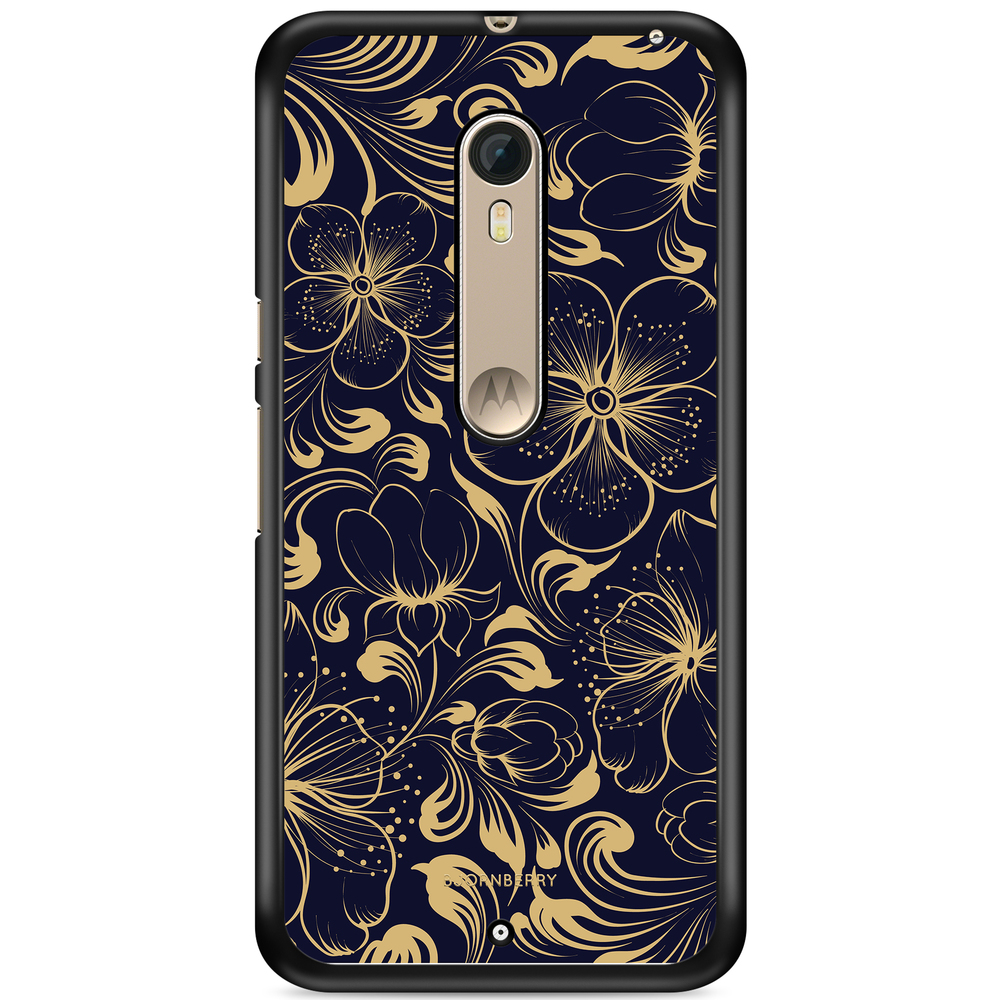 Moto X Style Case - Dark Blue Flowers