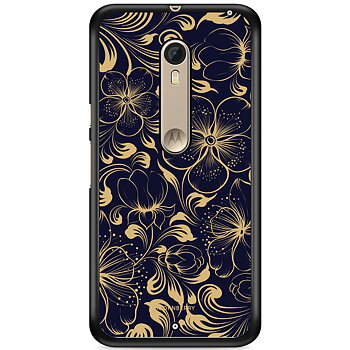 Moto X Style Skal - Mörkblå Blommor