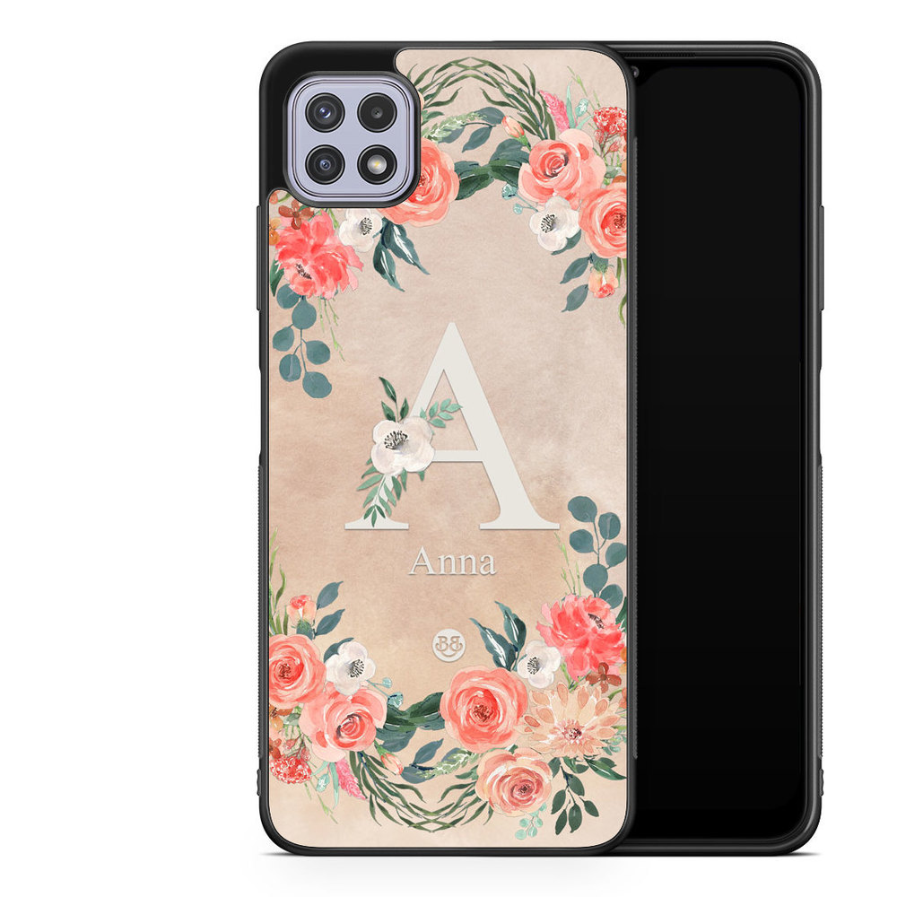 Samsung Galaxy A22 4G Custom Case - Monogram Sand