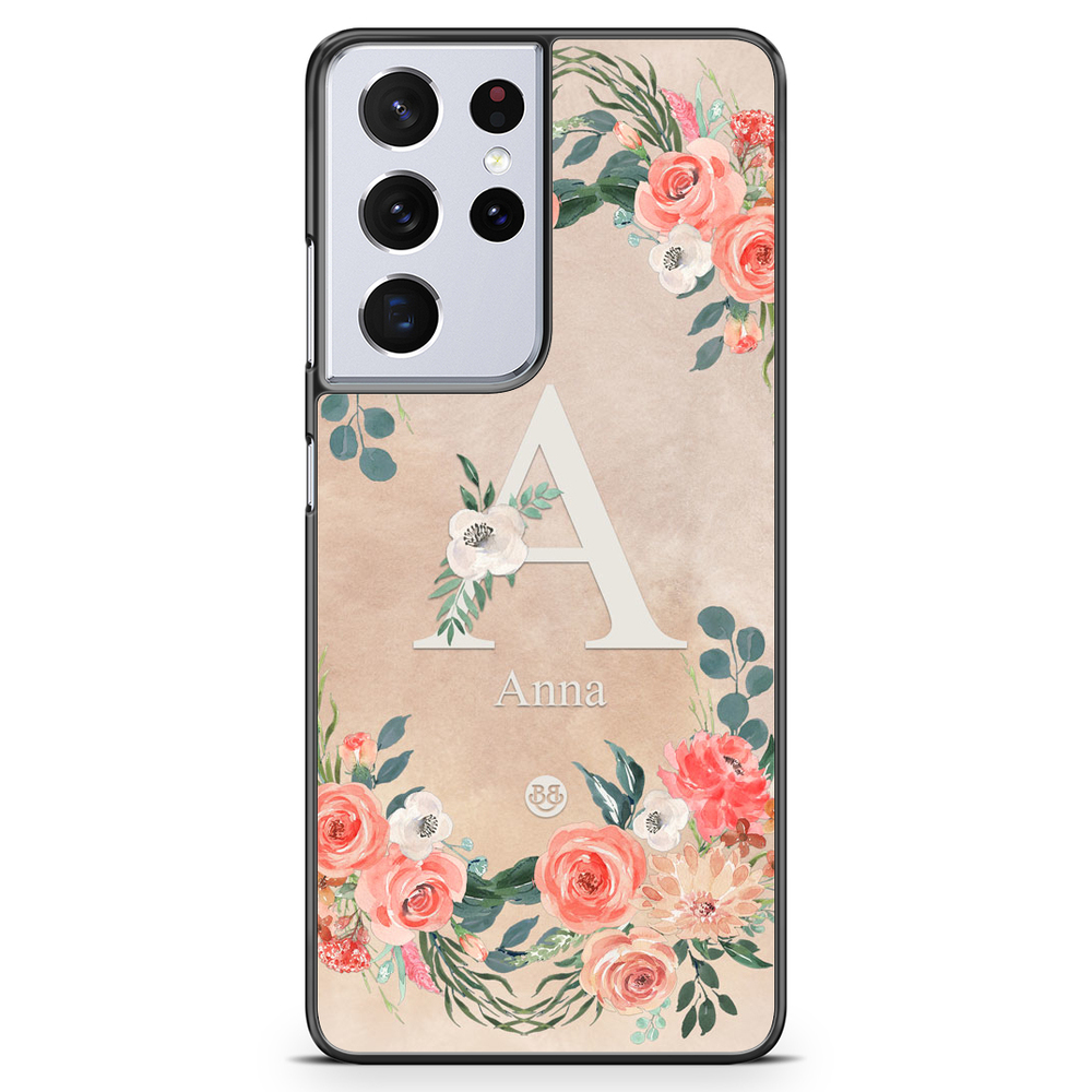 Samsung Galaxy S21 Ultra Custom Case - Monogram Sand