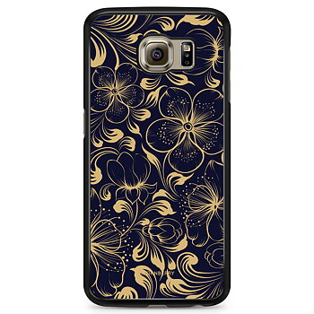 Samsung Galaxy S6 Edge Skal - Mörkblå Blommor