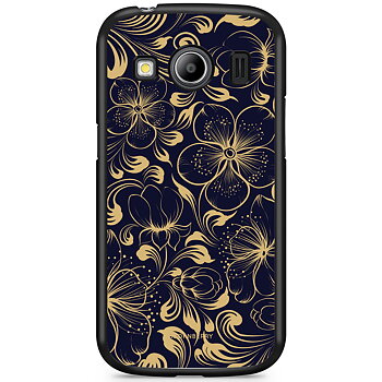 Samsung Galaxy Ace 4 Skal - Mörkblå Blommor