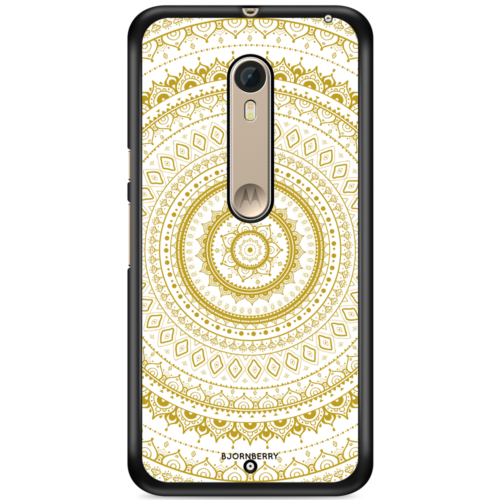 Moto X Style Case - Vit Guld Mandala