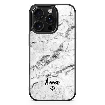 iPhone 16 Pro Custom Case - White Marble Name