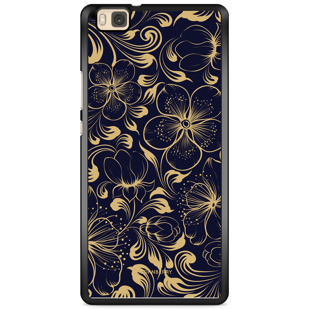 Huawei P8 Lite Case - Dark Blue Flowers
