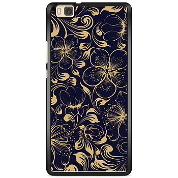 Huawei P8 Lite Case - Dark Blue Flowers