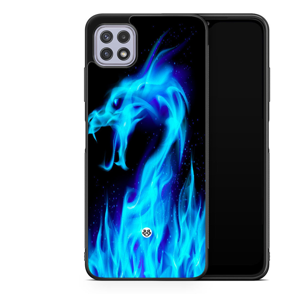 Samsung Galaxy A22 4G Case - Blue Flames Dragon