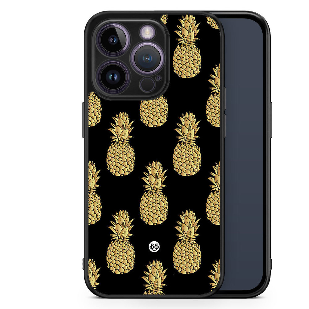 iPhone 14 Pro Case - Gold Pineapples