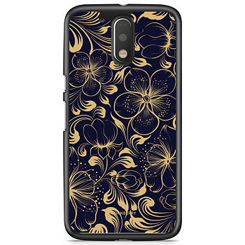 Moto G4/G4 Plus Case - Dark Blue Flowers