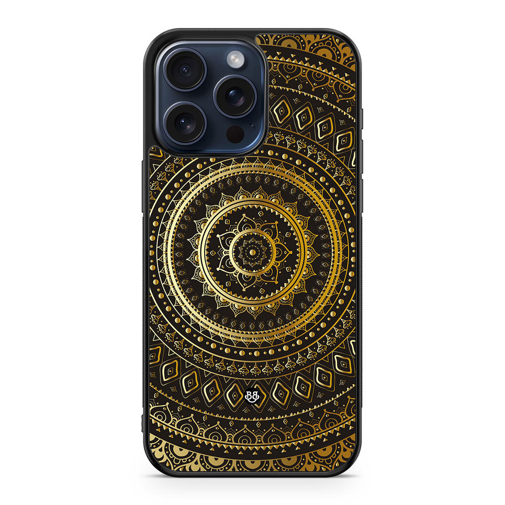 iPhone 15 Pro Max Case - Gold Mandala
