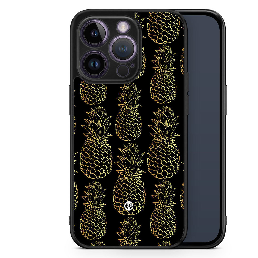 iPhone 14 Pro Case - Gold Pineapples