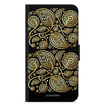 Samsung Galaxy S6 Edge Wallet Case - Gold Flowers