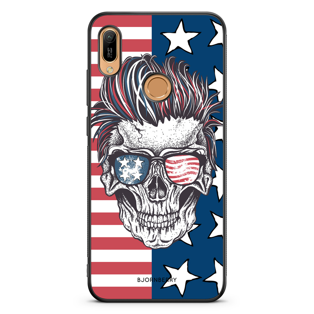 Huawei Y6 2019 Case - USA Skull