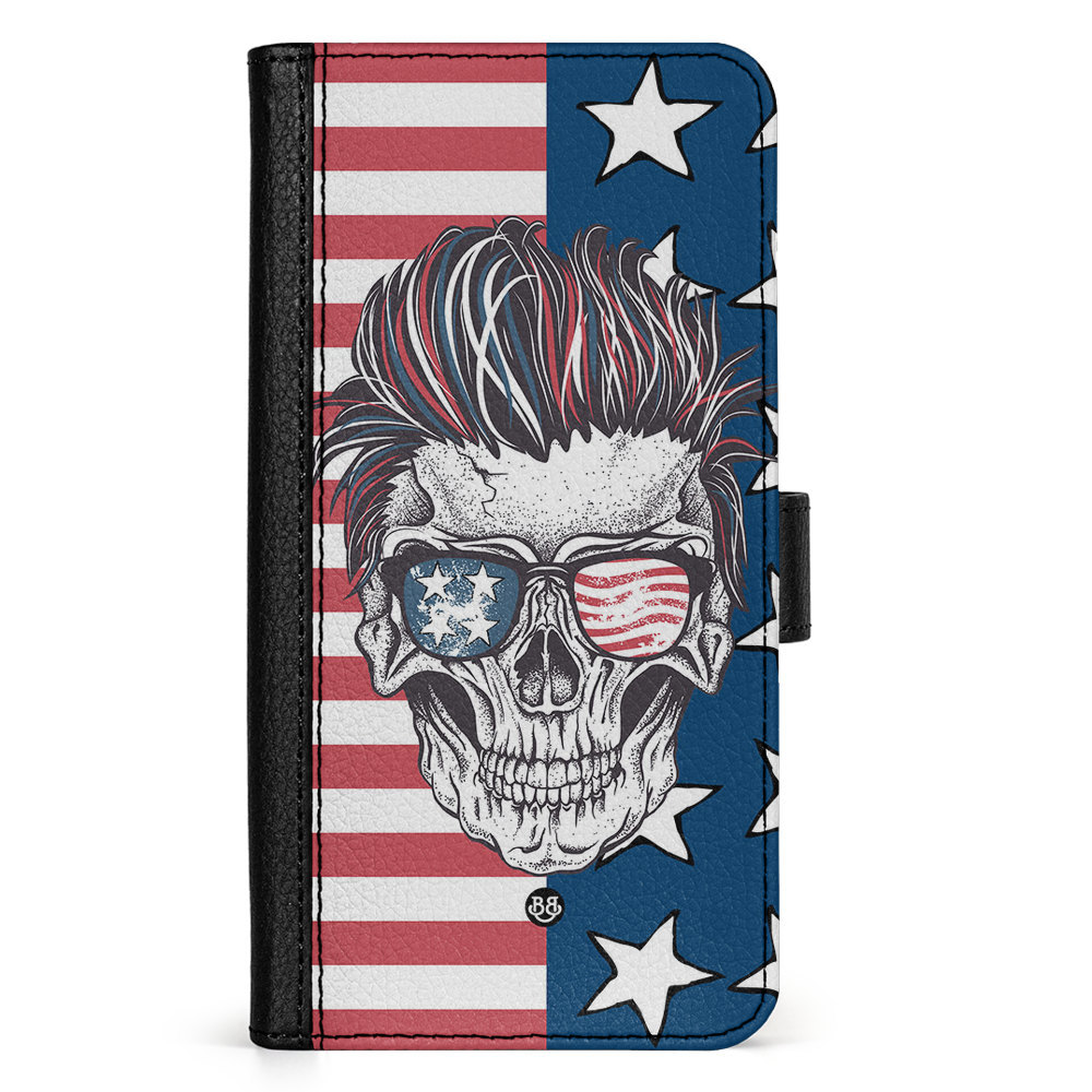 Doro 8050 Wallet Case - USA Skull