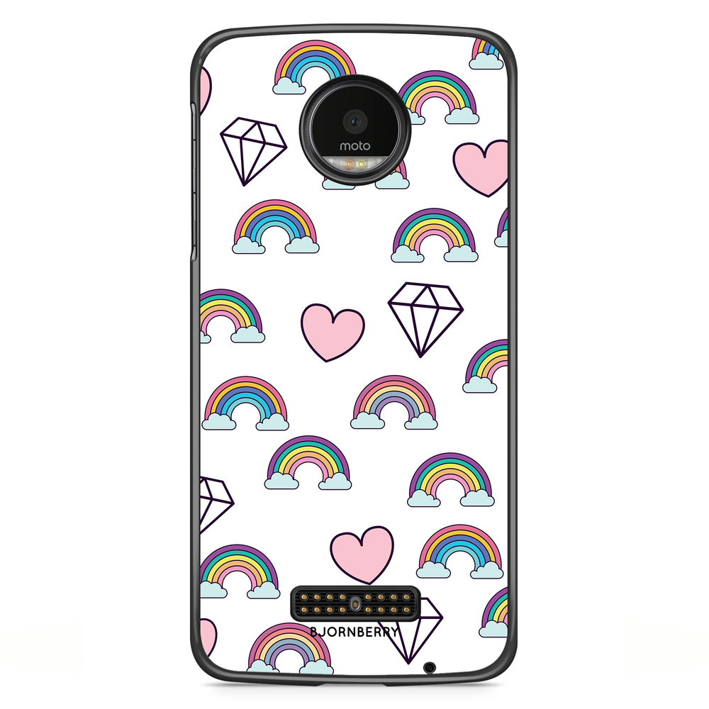 Moto Z2 Play Case - Rainbows & Diamonds
