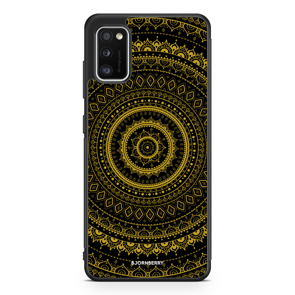 Samsung Galaxy A41 Case - Black Gold Mandala