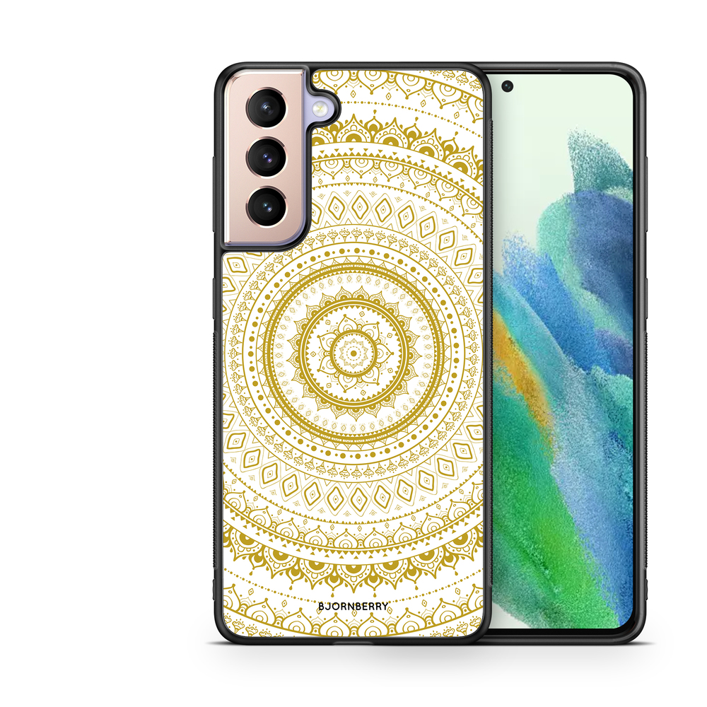 Samsung Galaxy S21 FE 5G Case - White Gold Mandala