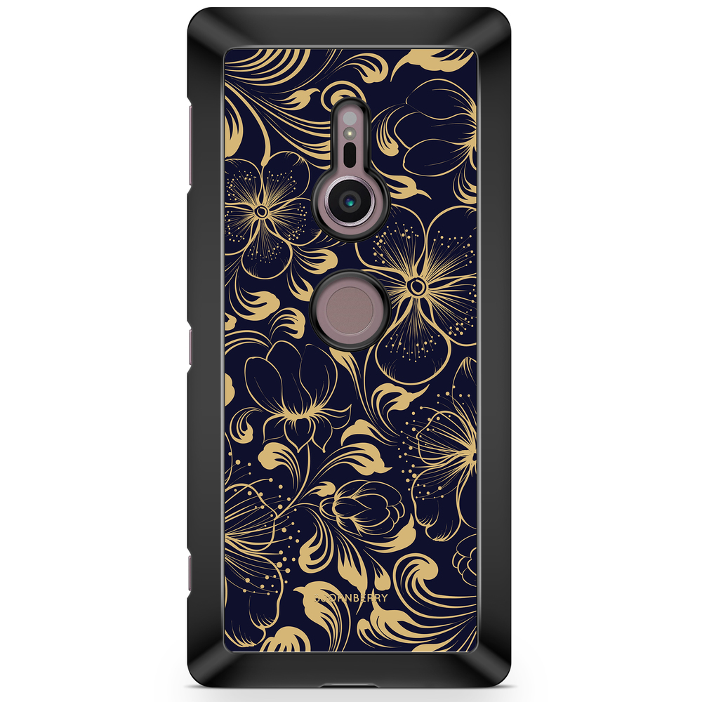Sony Xperia XZ2 Case  - Dark Blue Flowers