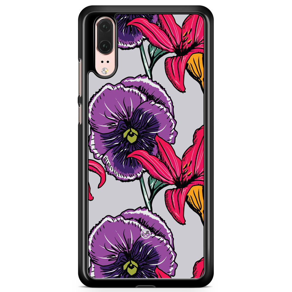 Huawei P20 Case - Purple/Cerise Floral