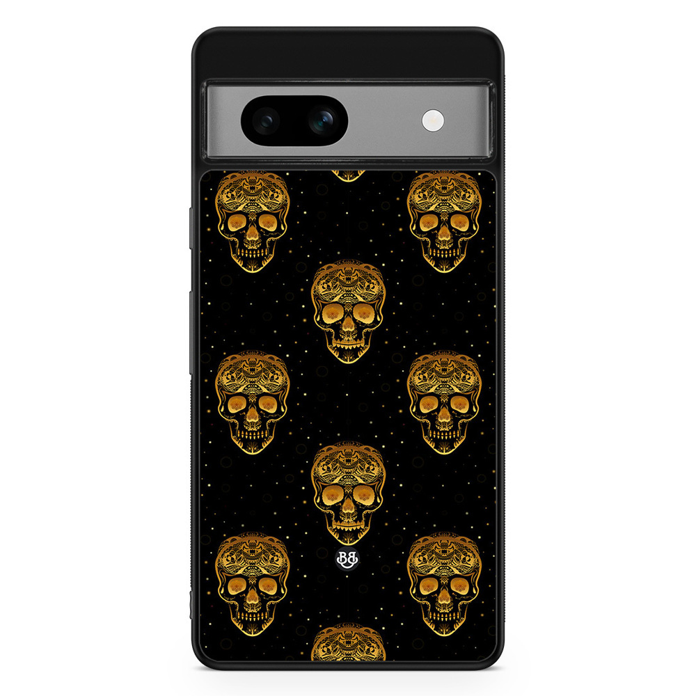 Google Pixel 7a Case - Gold Skulls