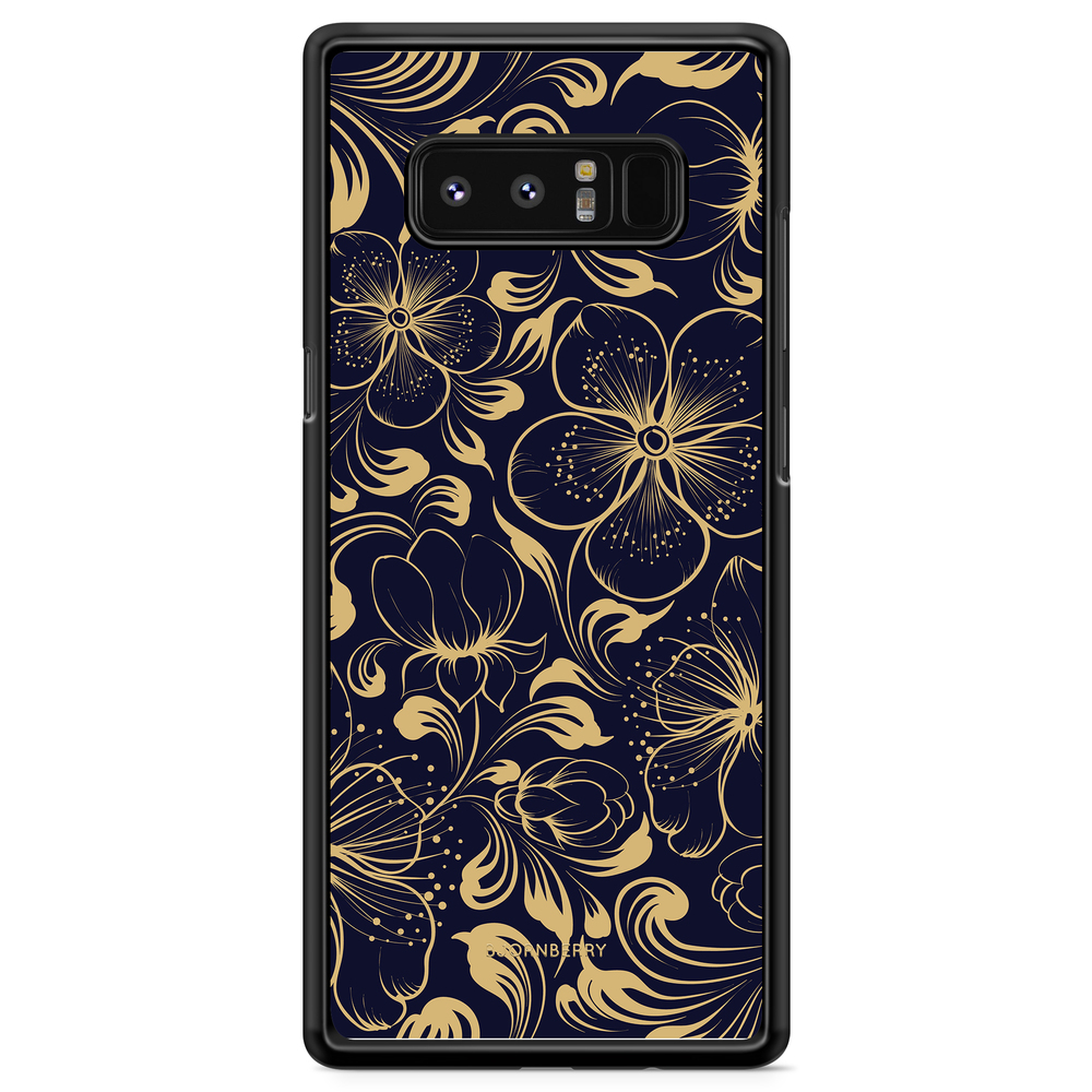 Samsung Galaxy Note 8 Case - Dark Blue Flowers
