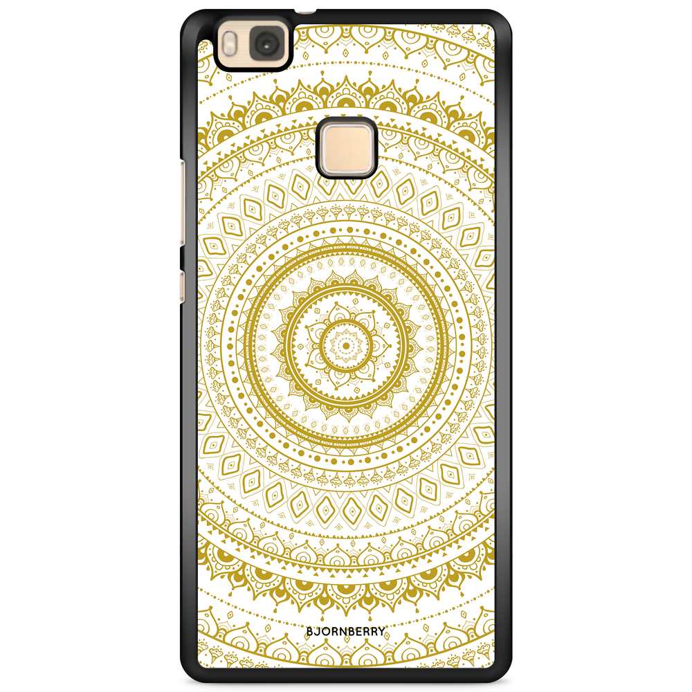 Huawei P9 Lite Case - Vit Guld Mandala