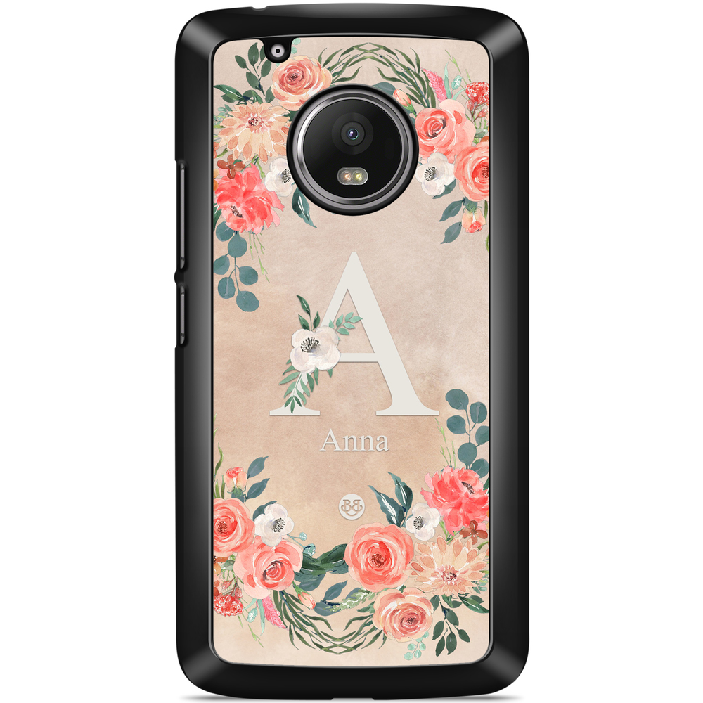Moto G5 Plus Case Custom - Monogram Sand