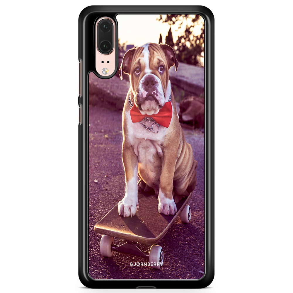 Huawei P20 Case - Bulldog skateboard