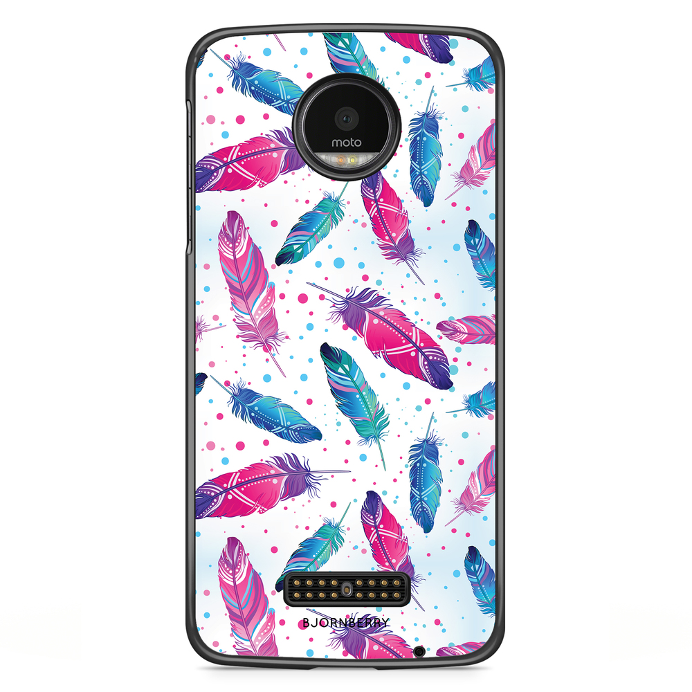 Moto Z2 Play Case - Feathers