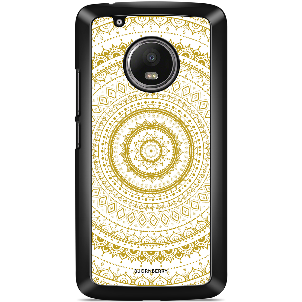 Moto G5 Plus Case - Vit Guld Mandala