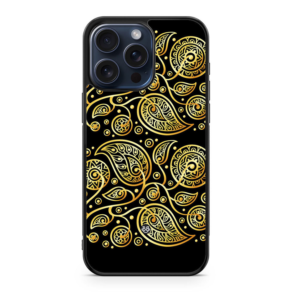 iPhone 15 Pro Max Case - Gold Flowers