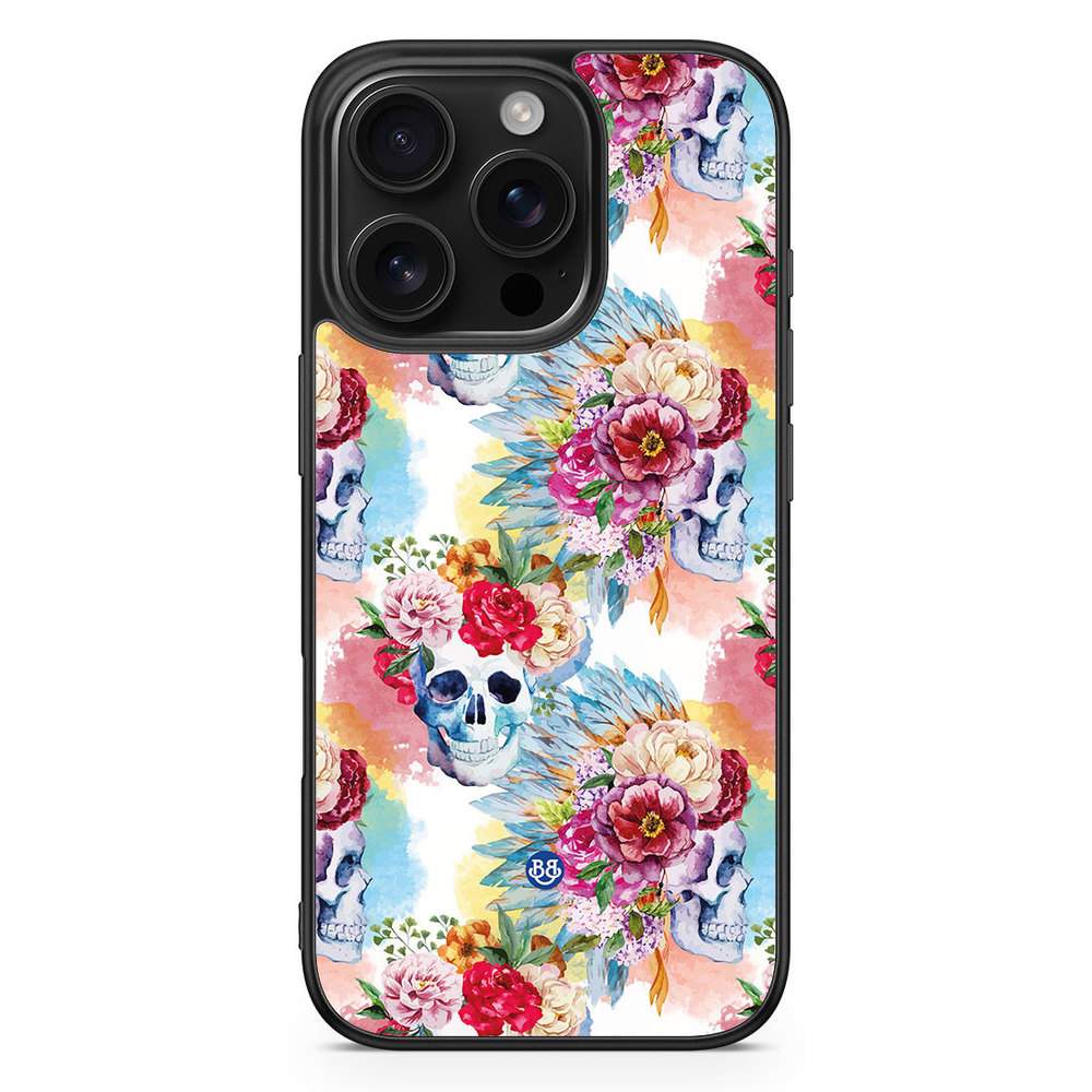iPhone 16 Pro Case - Skulls And Flowers