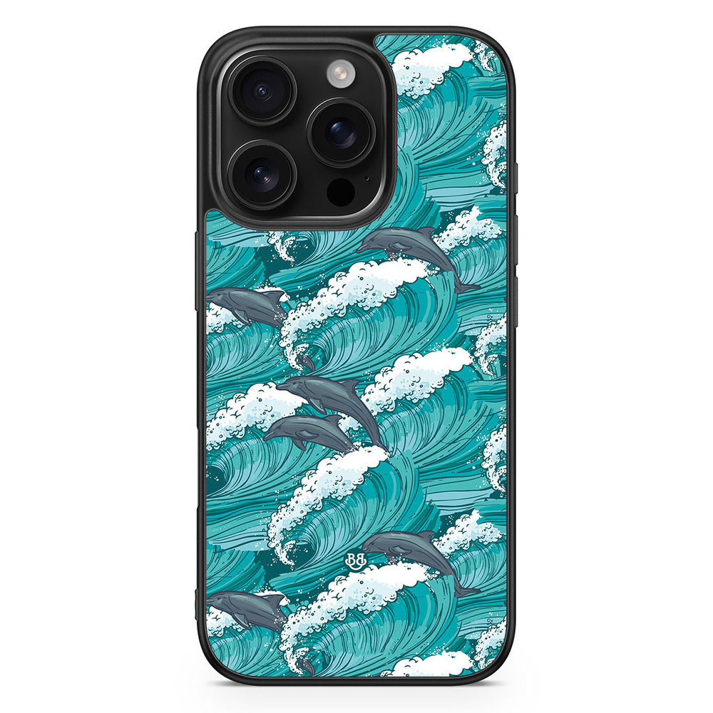iPhone 16 Pro Case - Waves and Dolphins