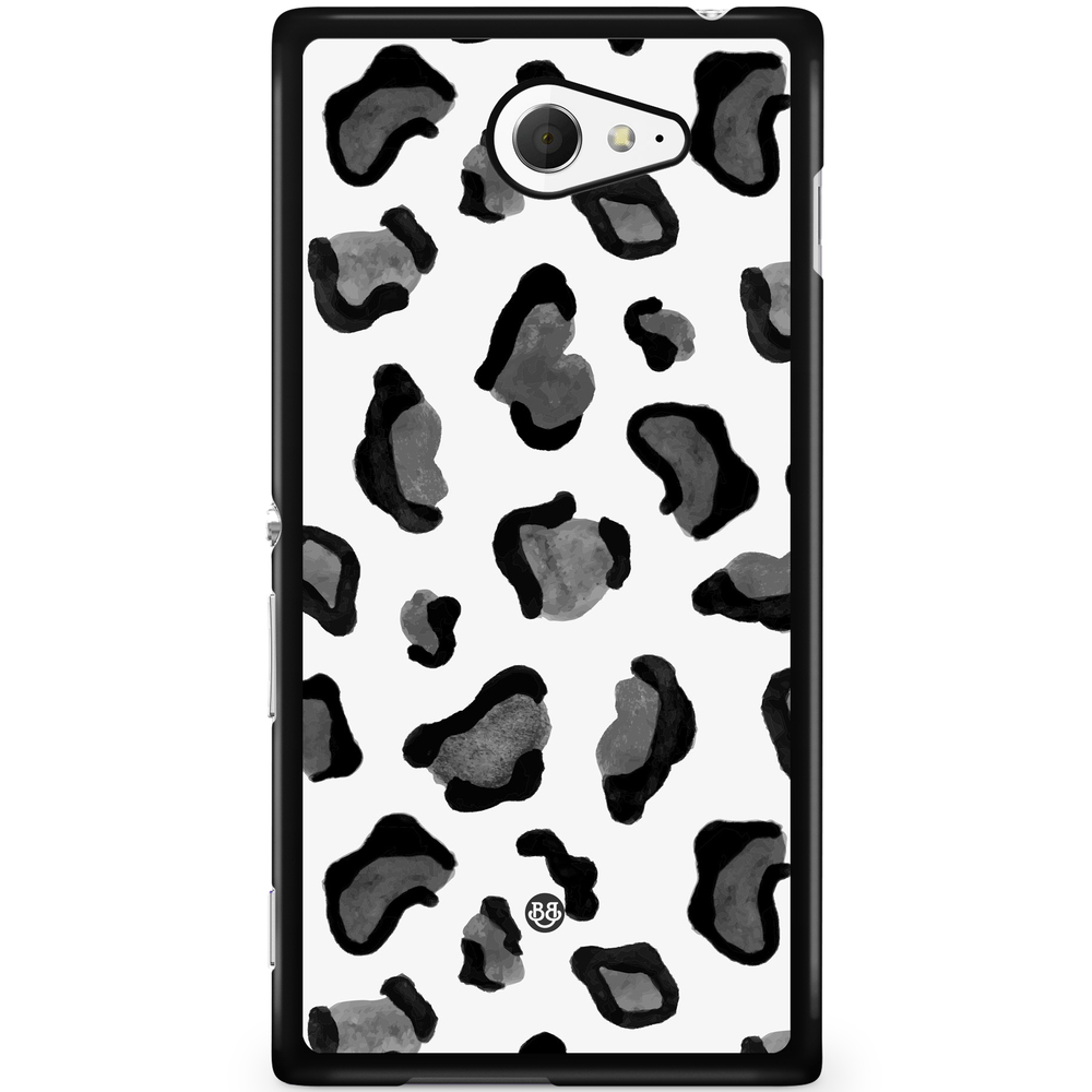 Sony Xperia M2 Aqua Case - Grey Leopard