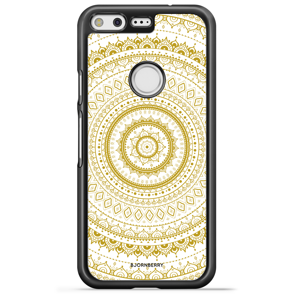 Google Pixel Case - Vit Guld Mandala