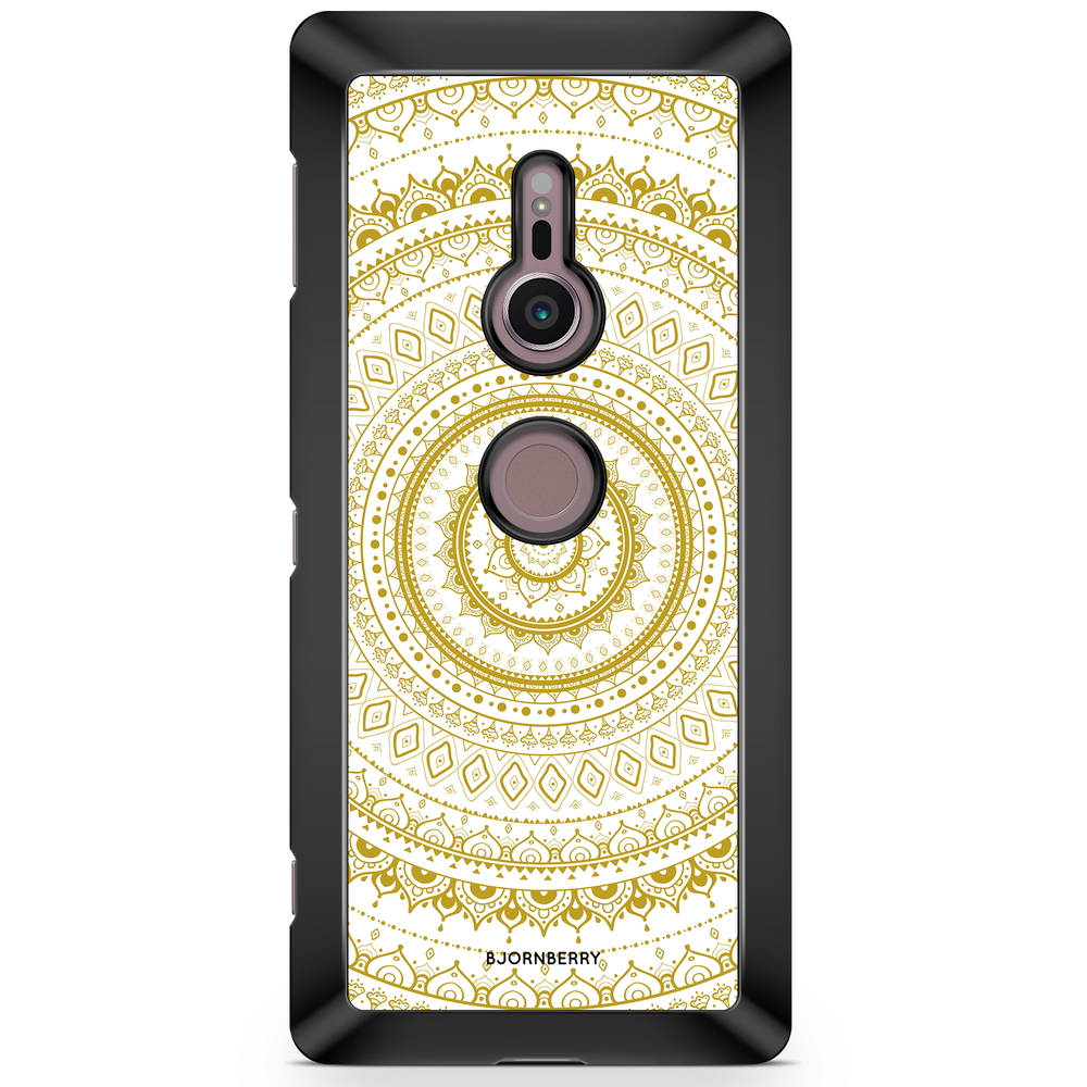 Sony Xperia XZ2 Case  - Vit Guld Mandala