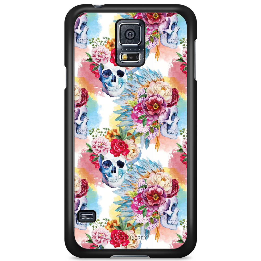 Samsung Galaxy S5/S5 NEO Case - Skulls And Flowers