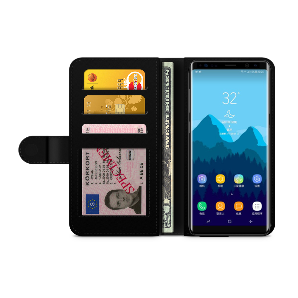 Samsung Galaxy Note 8 Plånboksfodral - Lila/Cerise Blomster - 2