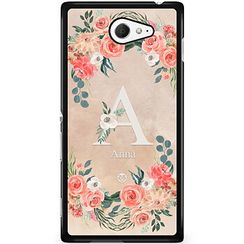 Sony Xperia M2 Aqua Skal Custom - Monogram Sand