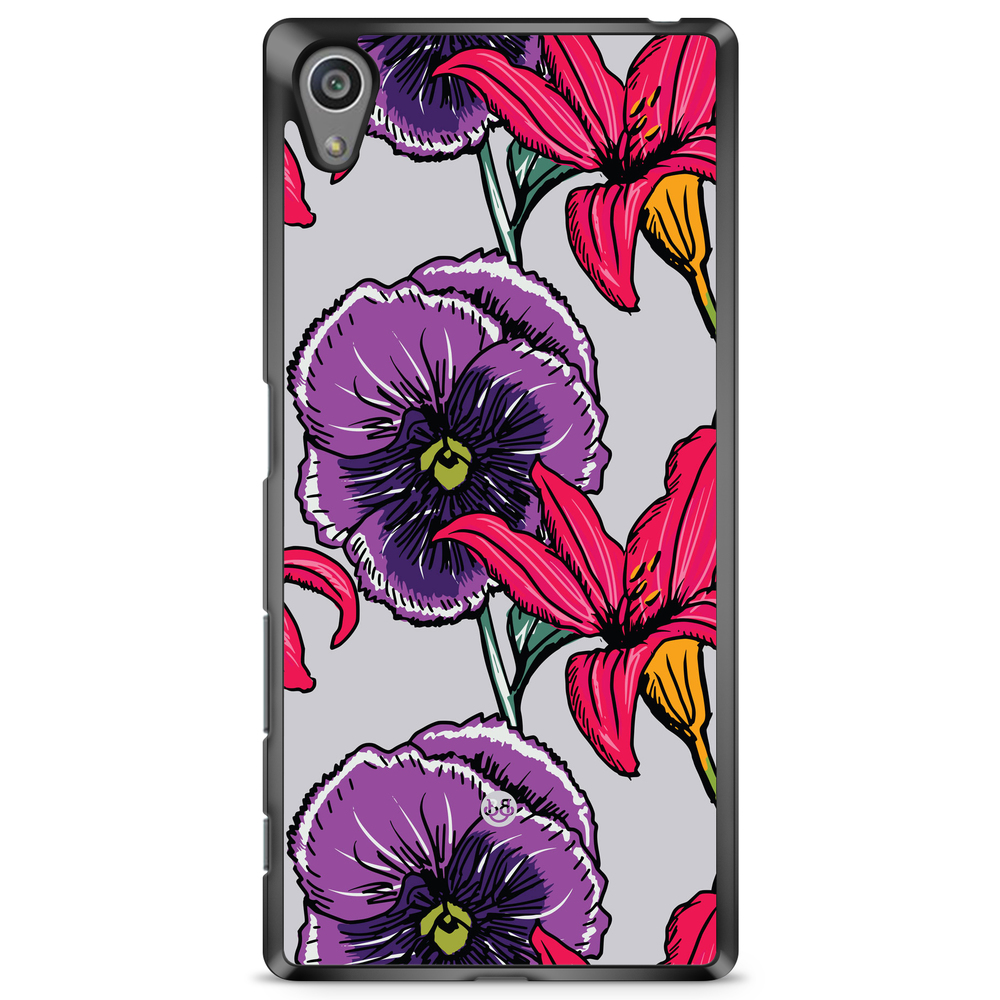 Sony Xperia Z5 Premium Skal - Lila/Cerise Blomster