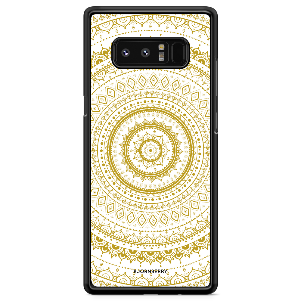 Samsung Galaxy Note 8 Case - Vit Guld Mandala